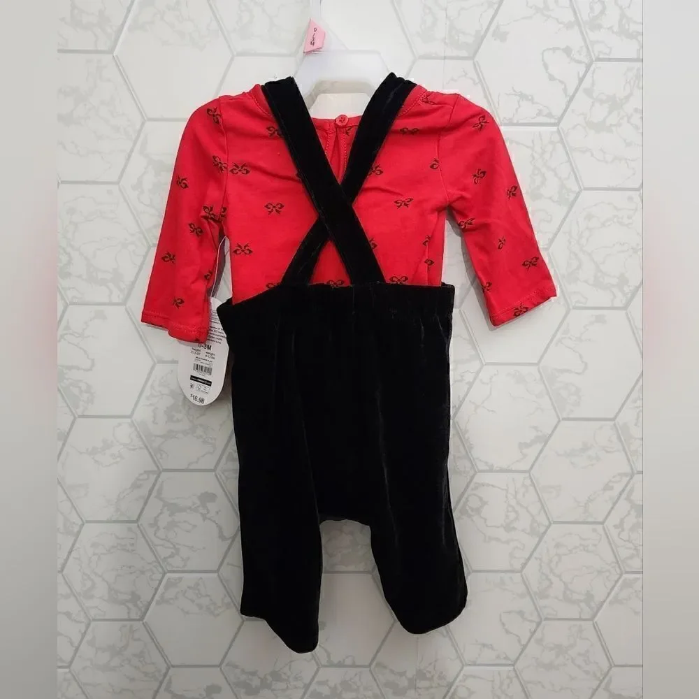 New baby girl Christmas outfit bundle of overall outfit sets